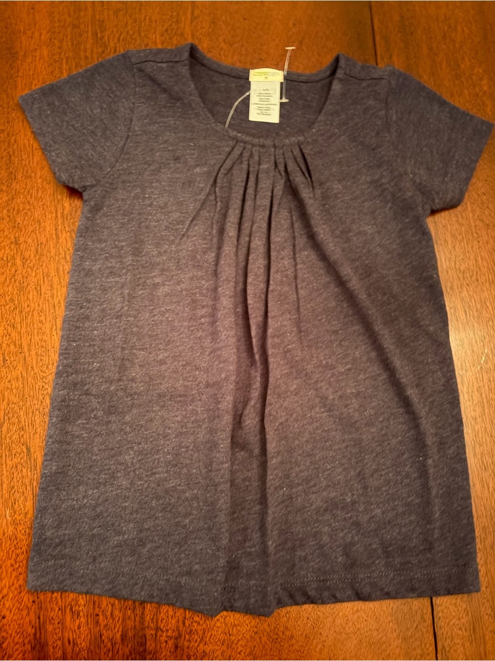 4/5 Crewcuts Short-Sleeve Pleated Navy Blue Tee -